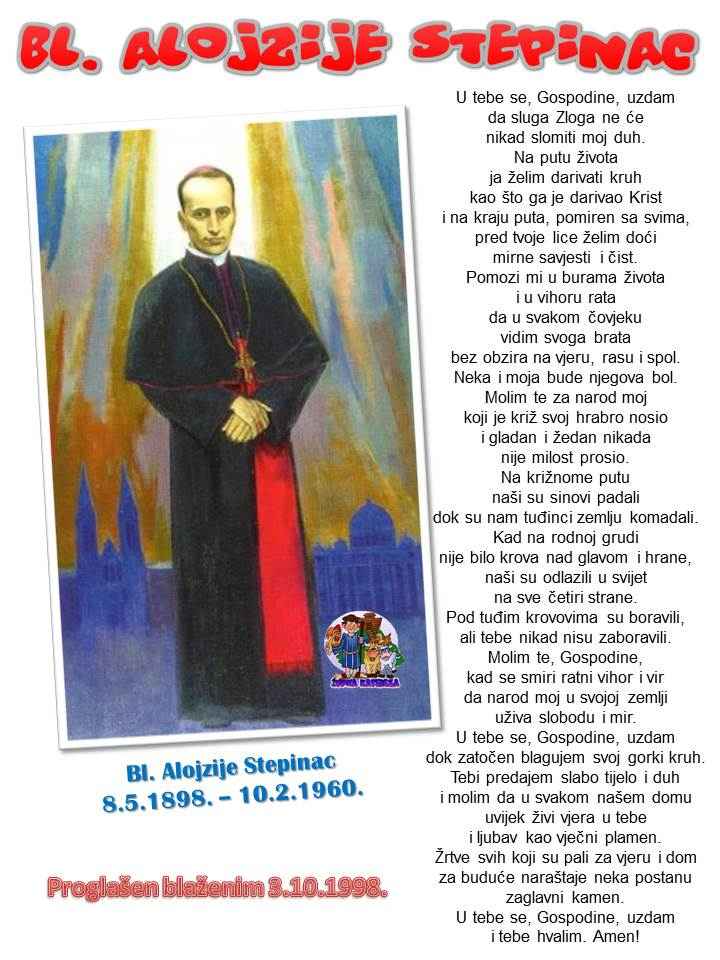 Bl. Alojzije Stepinac,  (8.5.1898. – 10.2.1960.)