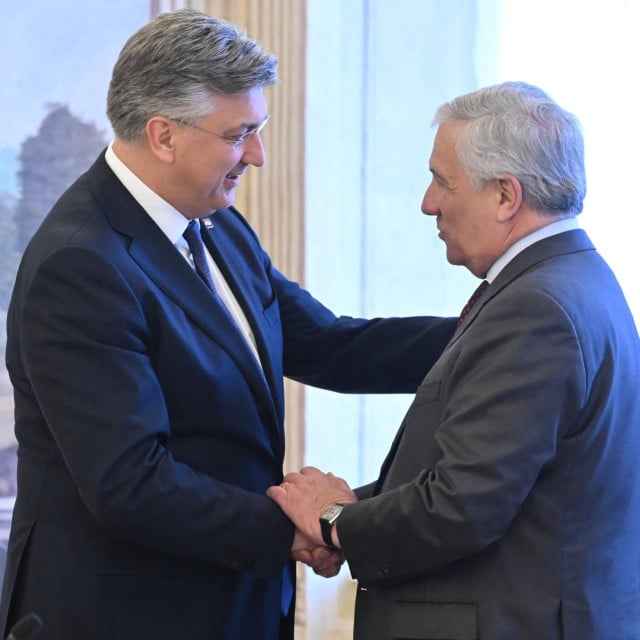Plenković primio talijanskog šefa diplomacije Antonija Tajanija: ‘Imamo partnerske i dobrosusjedske odnose‘
